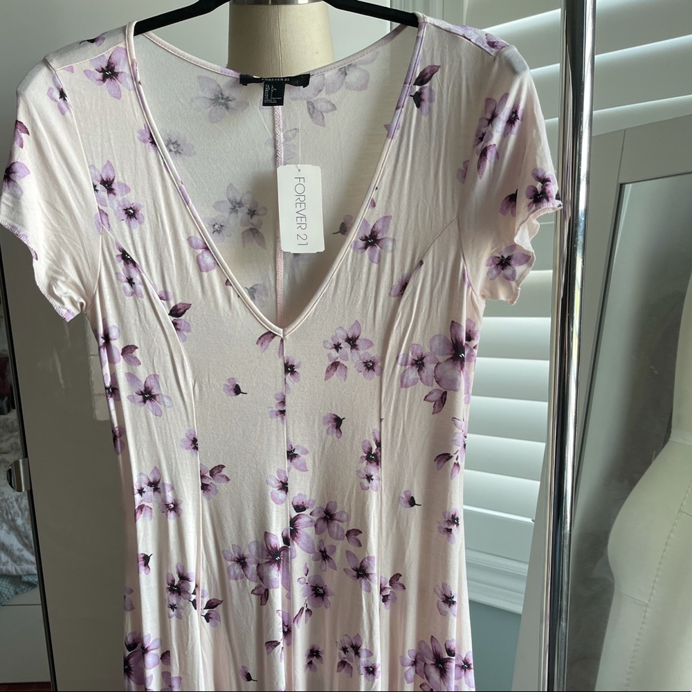 Forever 21 Pink Floral Dress Size L NWT